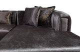 Ella Smoke Velvet Double Chaise Sectional - Ella Furniture