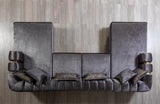 Ella Smoke Velvet Double Chaise Sectional - Ella Furniture