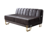 Ella Smoke Velvet Double Chaise Sectional - Ella Furniture