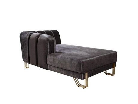 Ella Smoke Velvet Double Chaise Sectional - Ella Furniture
