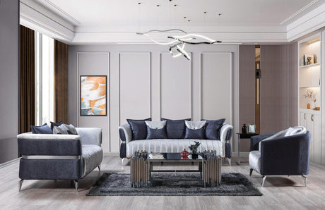 Avery Silver-gray Velvet Sofa & Loveseat - Ella Furniture
