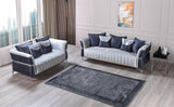 Avery Silver-gray Velvet Sofa & Loveseat - Ella Furniture