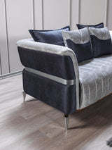 Avery Silver-gray Velvet Sofa & Loveseat - Ella Furniture