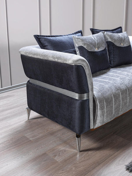 Avery Silver-gray Velvet Sofa & Loveseat - Ella Furniture
