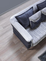 Avery Silver-gray Velvet Sofa & Loveseat - Ella Furniture