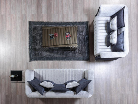 Avery Silver-gray Velvet Sofa & Loveseat - Ella Furniture