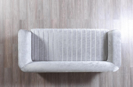 Avery Silver-gray Velvet Sofa & Loveseat - Ella Furniture