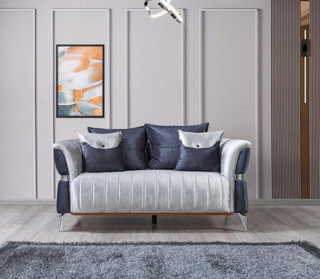 Avery Silver-gray Velvet Sofa & Loveseat - Ella Furniture