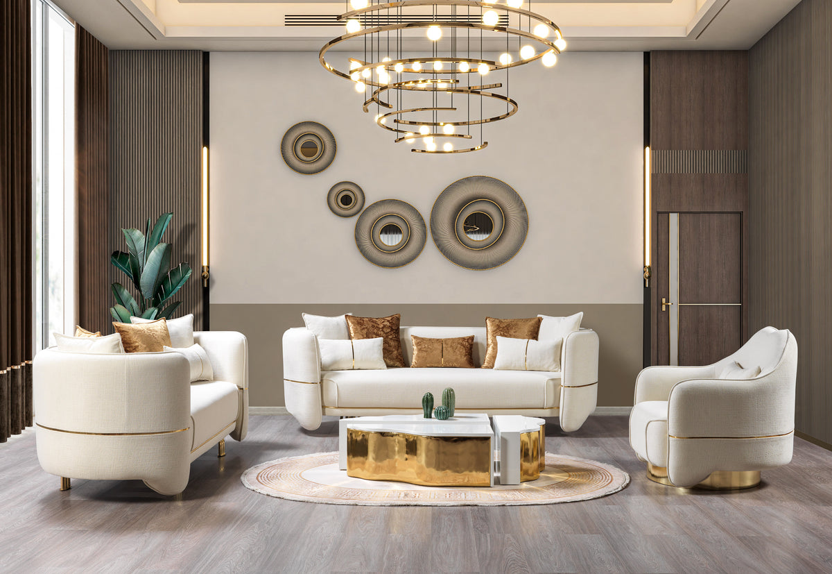 Lilith Ivory Velvet Sofa 94"