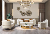 Lilith Ivory Velvet Loveseat 82"