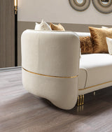 Lilith Ivory Velvet Sofa 94"