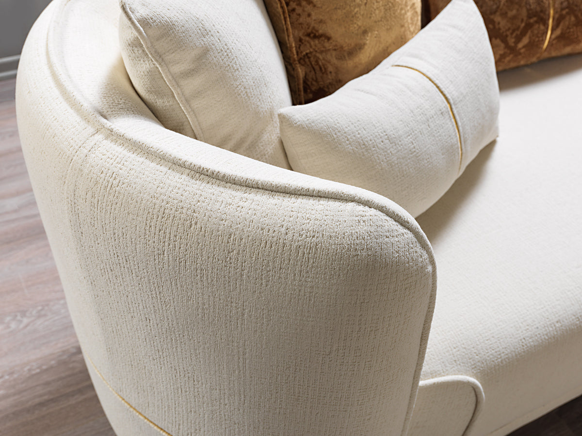Lilith Ivory Velvet Loveseat 82"
