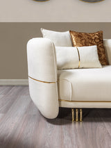Lilith Ivory Velvet Sofa 94"