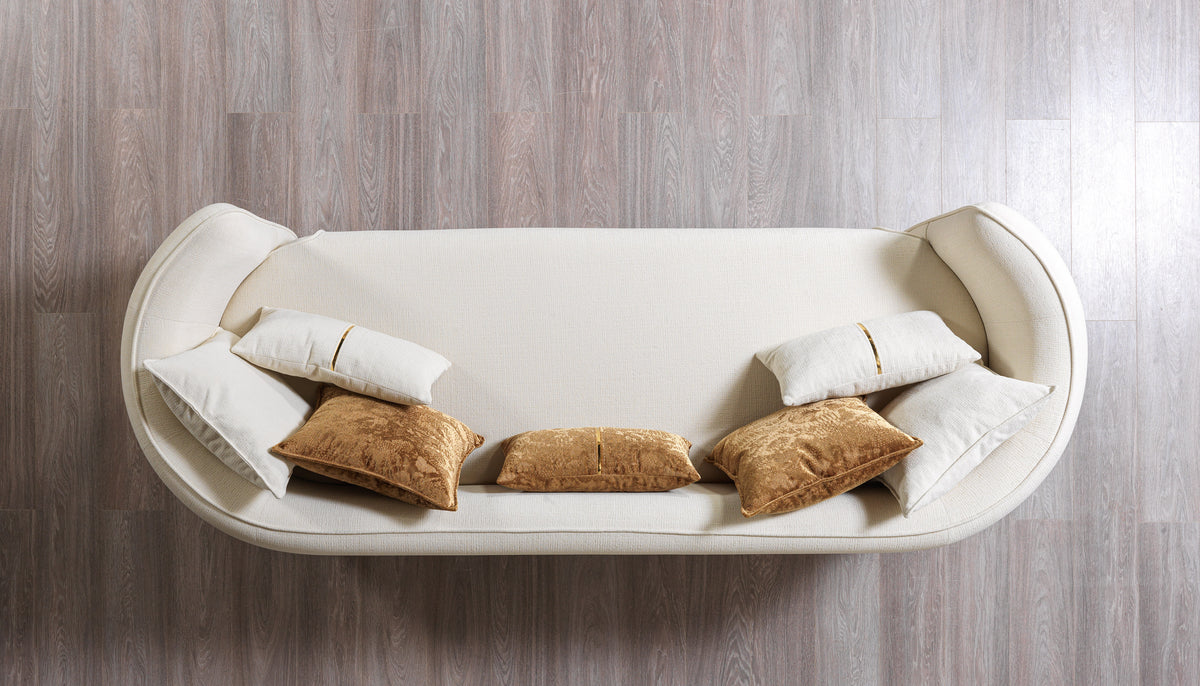 Lilith Ivory Velvet Sofa 94"