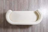 Lilith Ivory Velvet Loveseat 82"