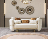 Lilith Ivory Velvet Loveseat 82"