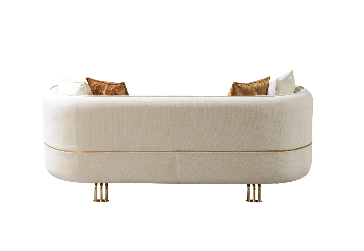 Lilith Ivory Velvet Loveseat 82"