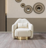 Lilith Ivory Velvet Chair