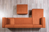 Elizabeth Orange Velvet 4-Piece Sectional