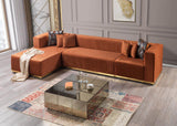 Elizabeth Orange Velvet 4-Piece Sectional