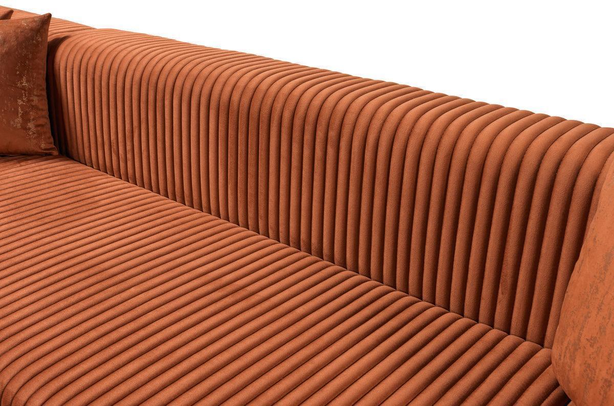 Elizabeth Orange Velvet 4-Piece Sectional