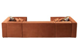 Elizabeth Orange Velvet 4-Piece Sectional