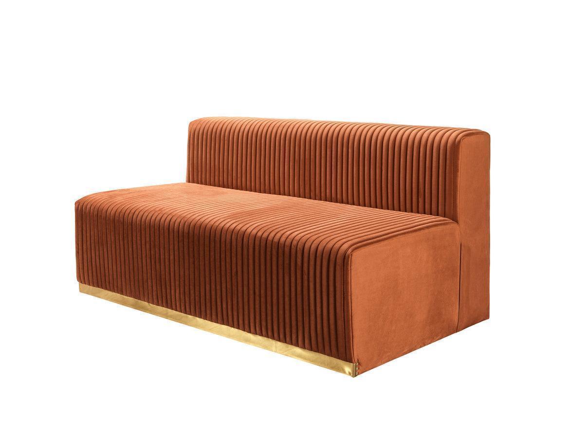 Elizabeth Orange Velvet 4-Piece Sectional