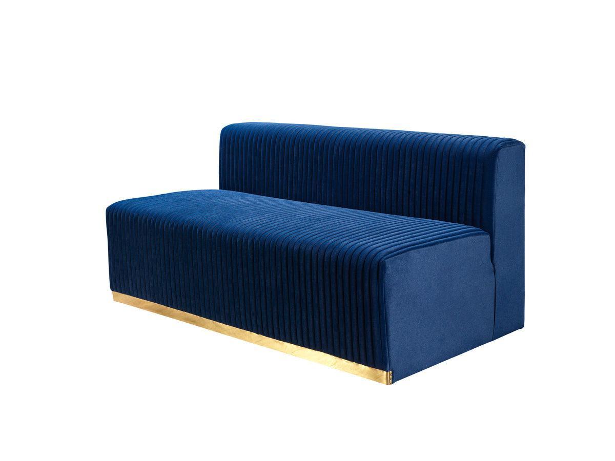 Elizabeth Blue Velvet 4-Piece Sectional - Ella Furniture