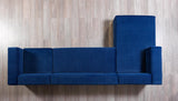 Elizabeth Blue Velvet 4-Piece Sectional - Ella Furniture