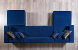 Elizabeth Blue Velvet 4-Piece Sectional - Ella Furniture
