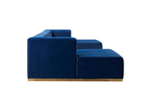 Elizabeth Blue Velvet 4-Piece Sectional - Ella Furniture