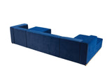 Elizabeth Blue Velvet 4-Piece Sectional - Ella Furniture