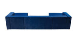 Elizabeth Blue Velvet 4-Piece Sectional - Ella Furniture