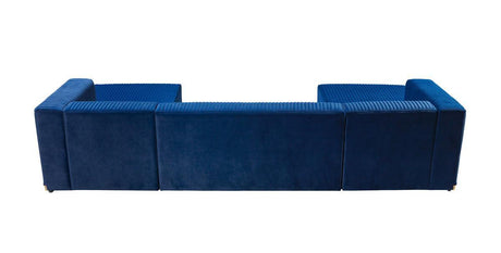 Elizabeth Blue Velvet 4-Piece Sectional - Ella Furniture