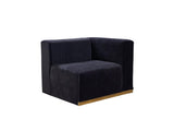 Elizabeth Black Velvet 4-Piece Sectional - Ella Furniture