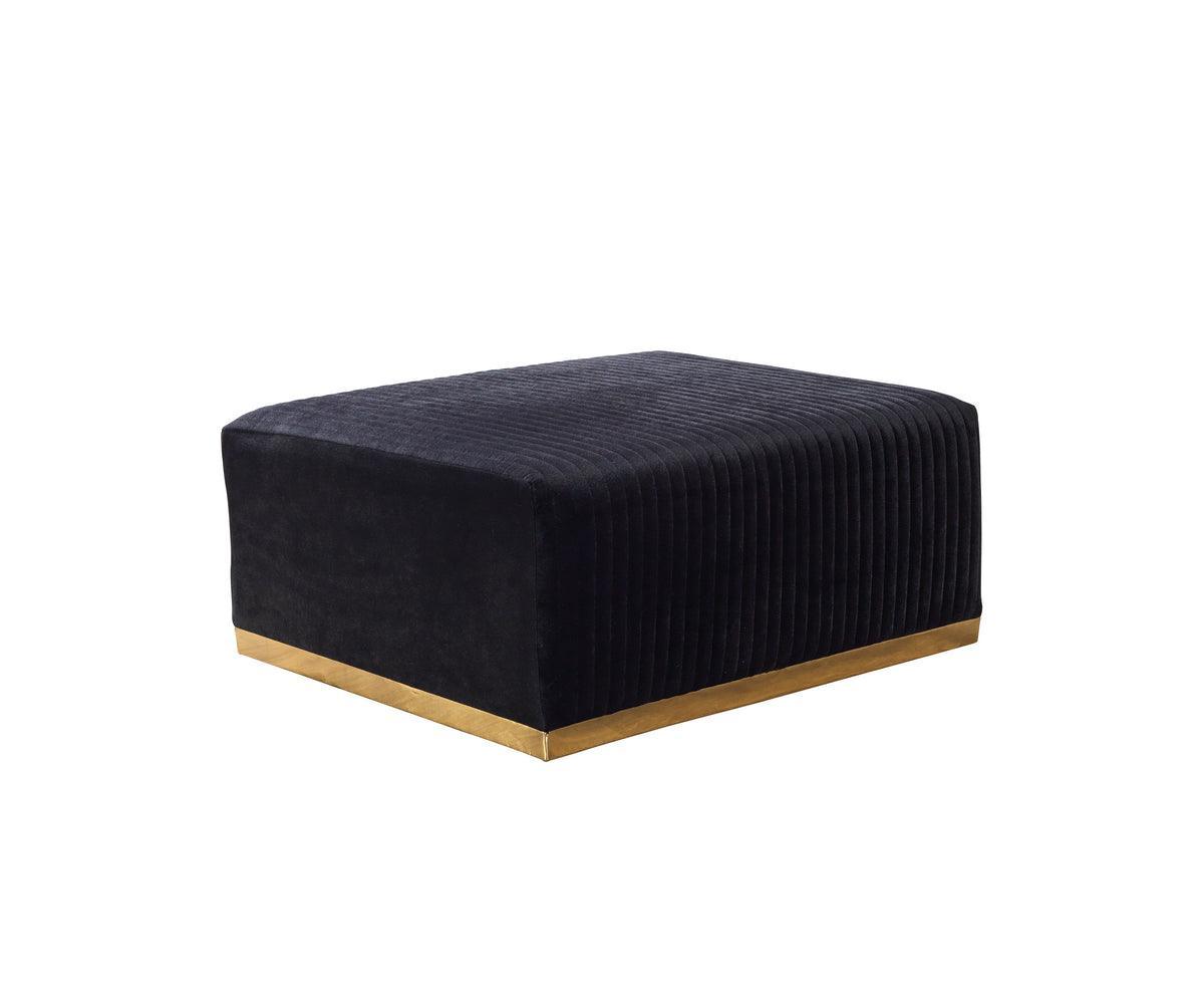 Elizabeth Black Velvet 4-Piece Sectional - Ella Furniture