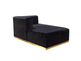 Elizabeth Black Velvet 4-Piece Sectional - Ella Furniture
