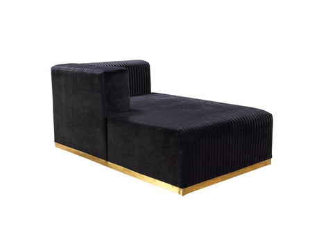 Elizabeth Black Velvet 4-Piece Sectional - Ella Furniture