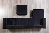Elizabeth Black Velvet 4-Piece Sectional - Ella Furniture