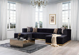 Elizabeth Black Velvet 4-Piece Sectional - Ella Furniture