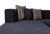 Elizabeth Black Velvet 4-Piece Sectional - Ella Furniture