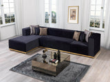 Elizabeth Black Velvet 4-Piece Sectional - Ella Furniture