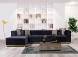 Elizabeth Black Velvet 4-Piece Sectional - Ella Furniture