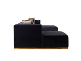 Elizabeth Black Velvet 4-Piece Sectional - Ella Furniture