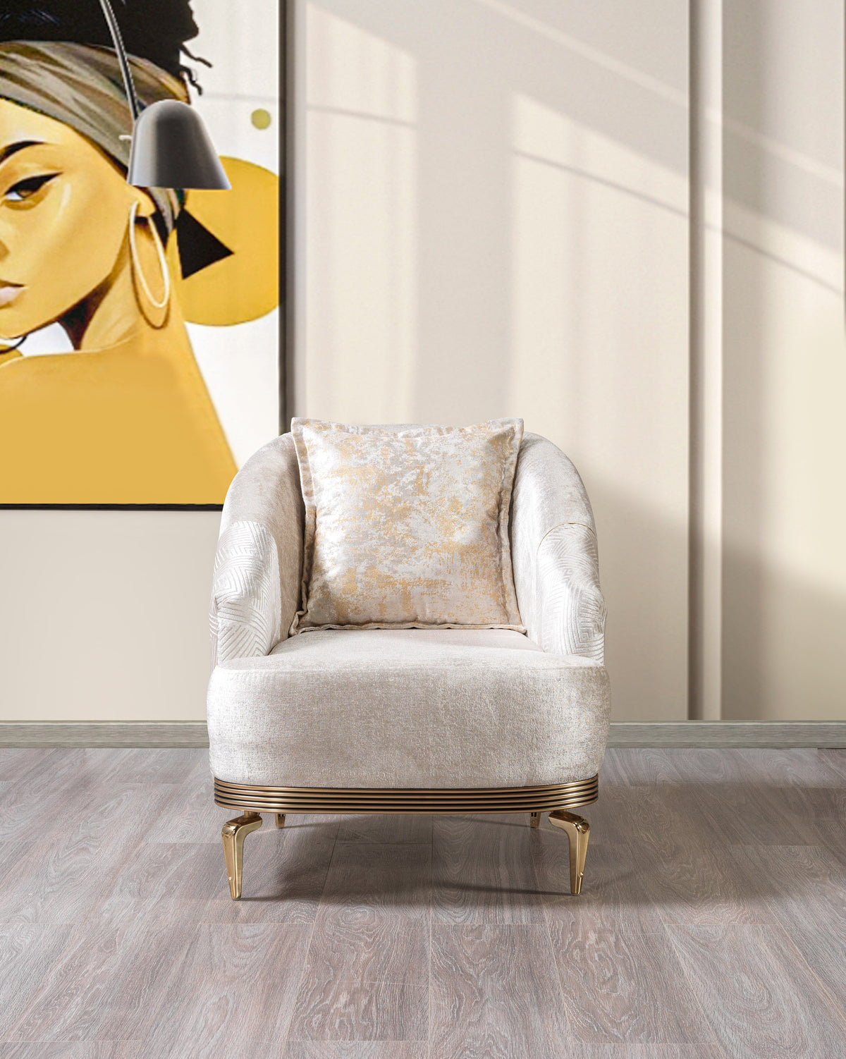 Ella Ivory Velvet Chair