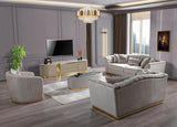 Milena Ivory Velvet Sofa & Loveseat - Ella Furniture