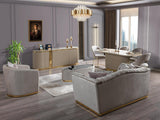 Milena Ivory Velvet Sofa & Loveseat - Ella Furniture