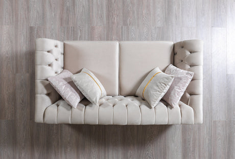 Milena Ivory Velvet Loveseat 73" view 5