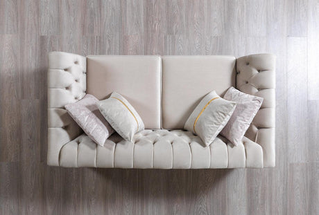 Milena Ivory Velvet Sofa & Loveseat - Ella Furniture