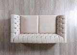 Milena Ivory Velvet Sofa & Loveseat - Ella Furniture